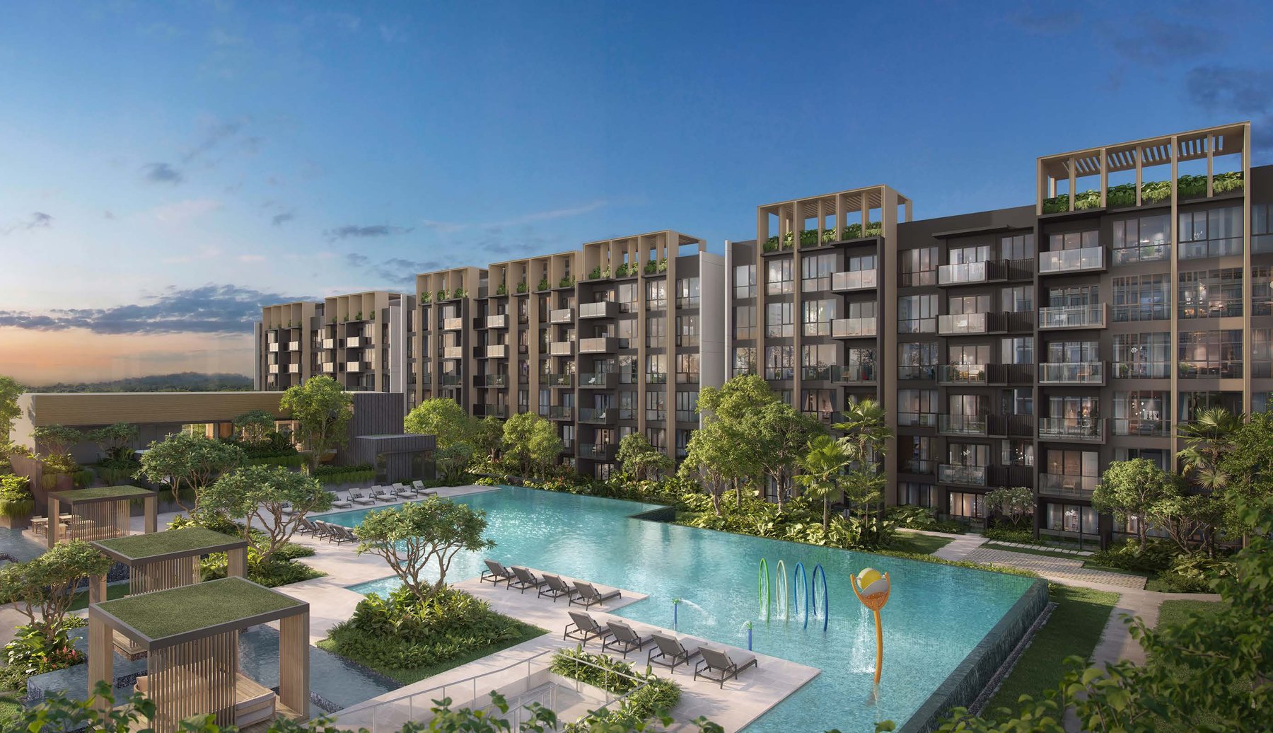 Narra Residences pools and blocks