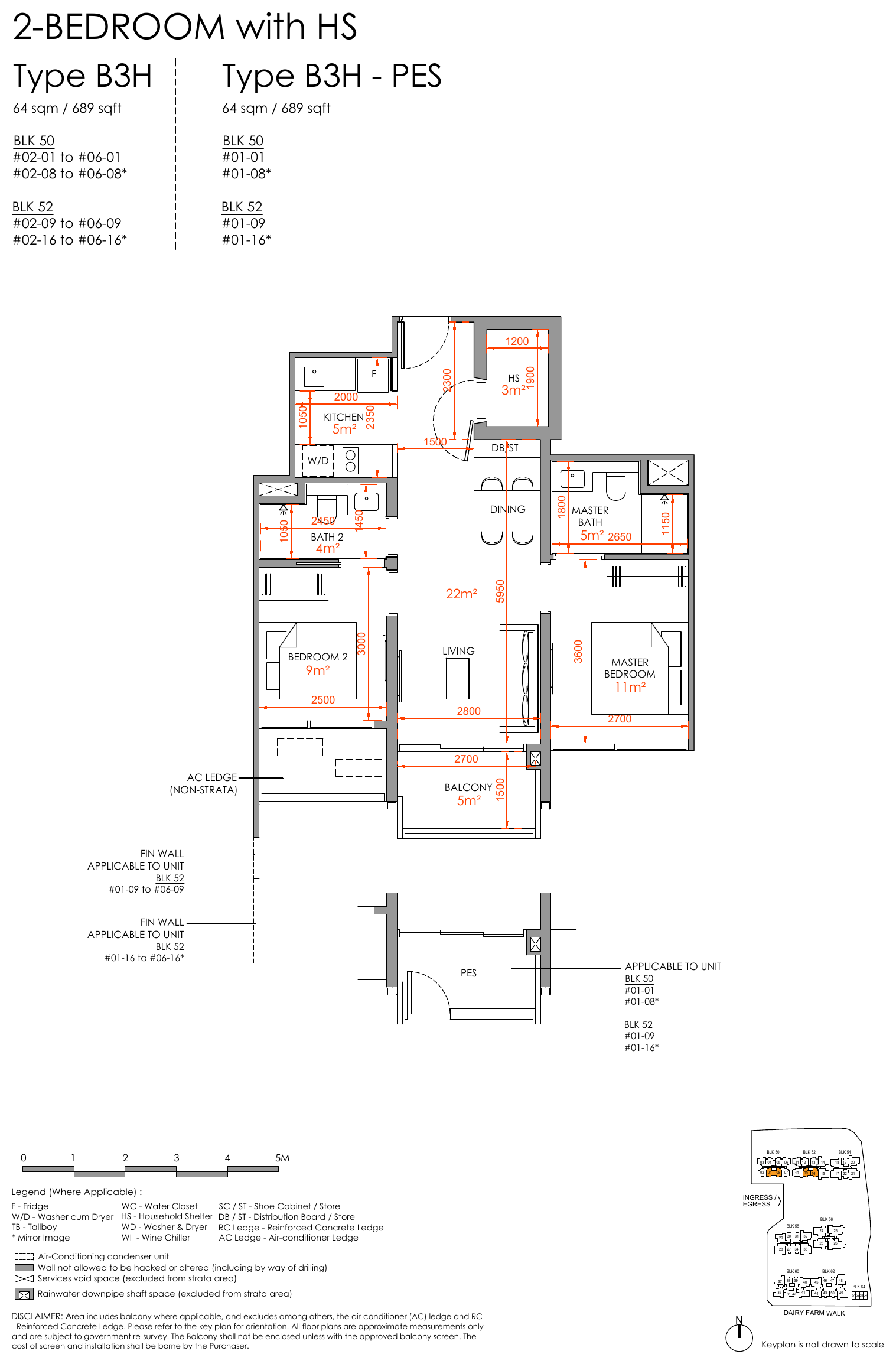 2-Bedroom with HS, Type B3H